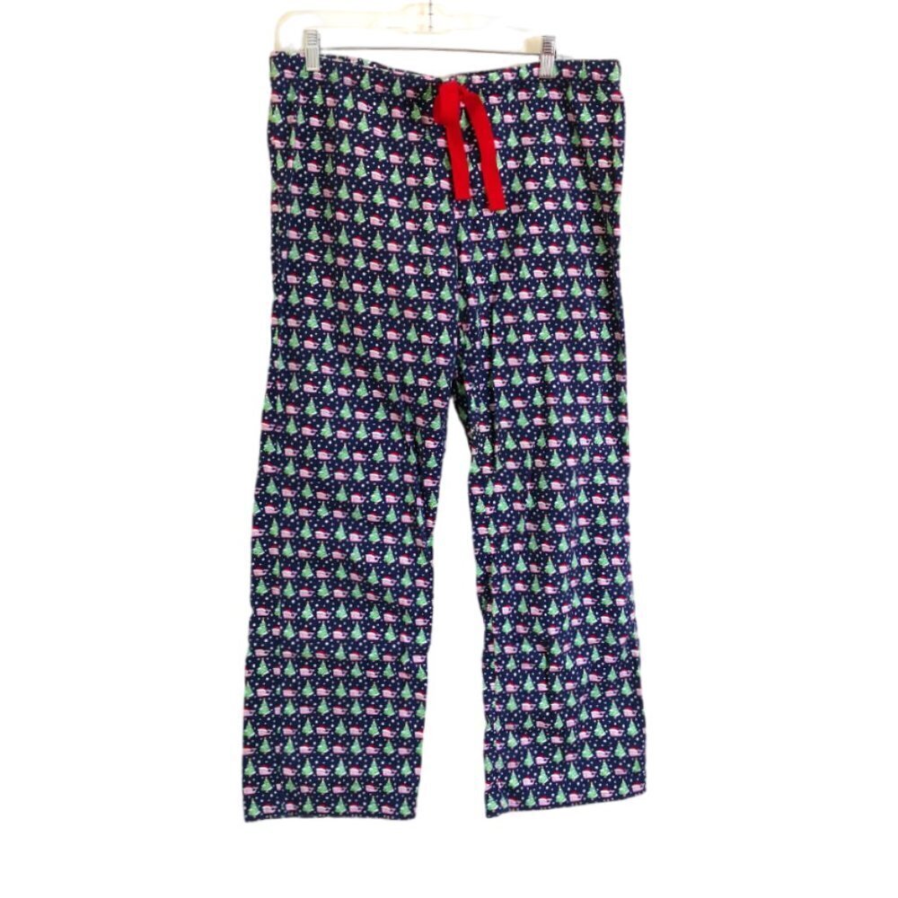 New Vineyard Vines Cotton Printed Lounge Pant Holiday Christmas Whales Size M - Picture 2 of 6